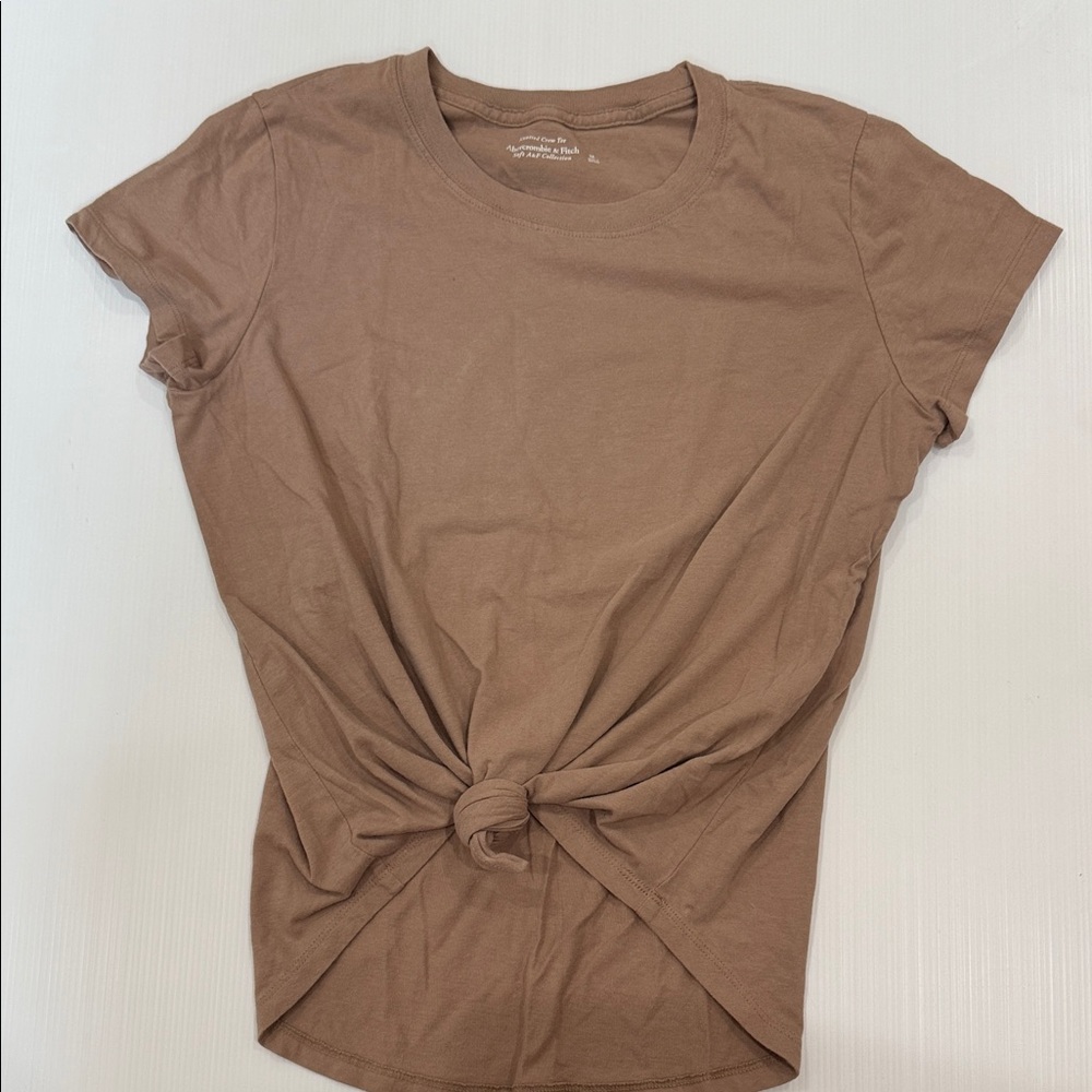 Abercrombie & Fitch Tan Knotted Tee